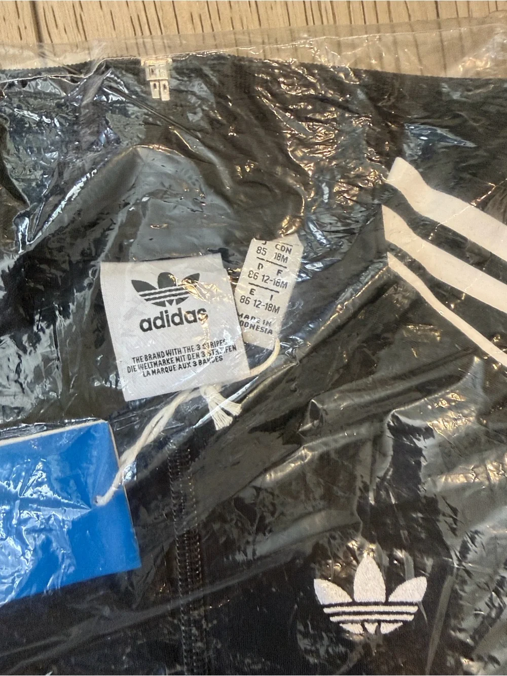 adidas Black Kids Track Jacket and Pants with White Stripes